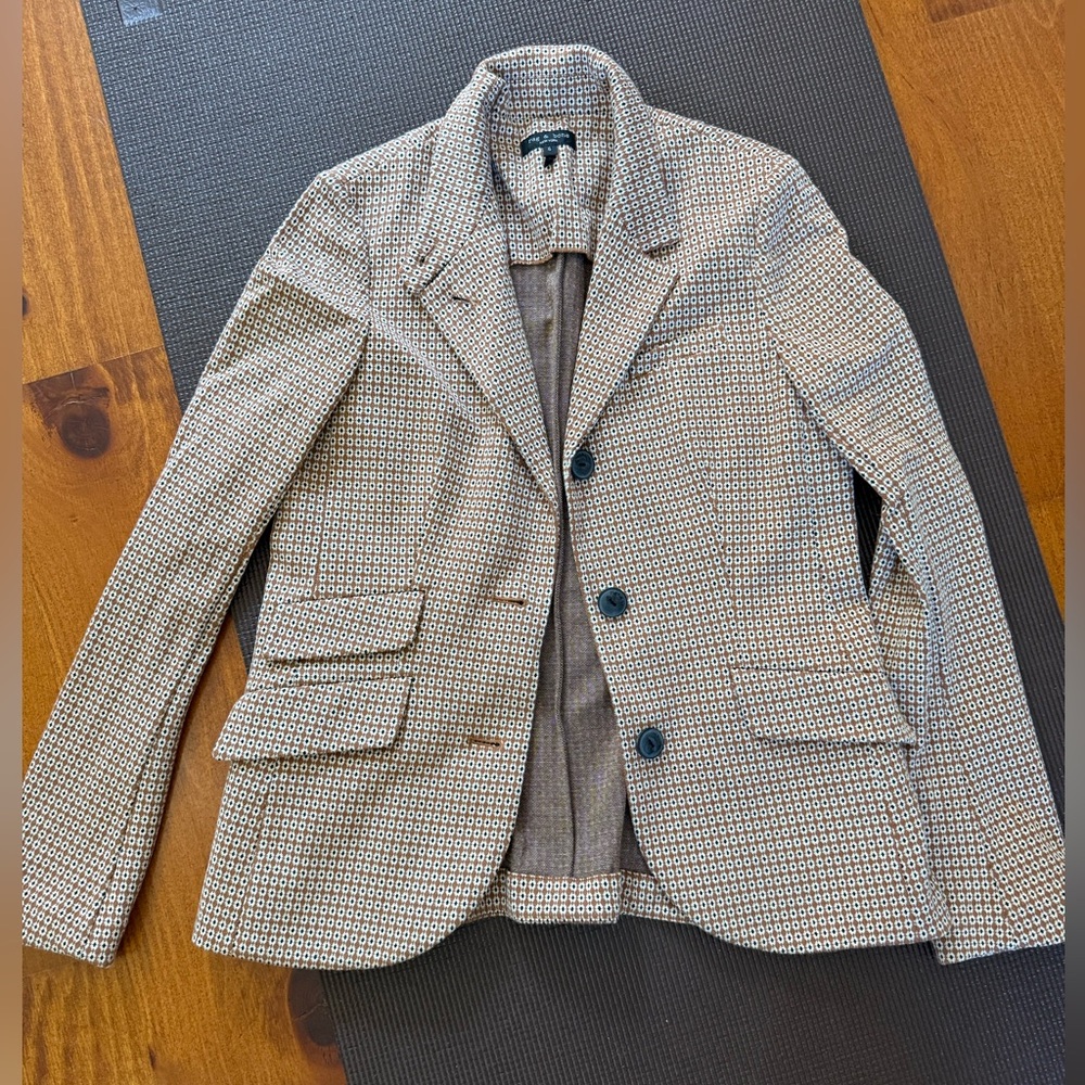 Rag & Bone Slade Tan and White Geometric Jacket
